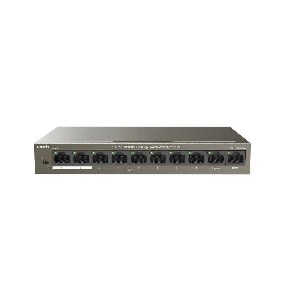 TENDA TEF1110P-8-63W | 8PORTS POE SWITCH