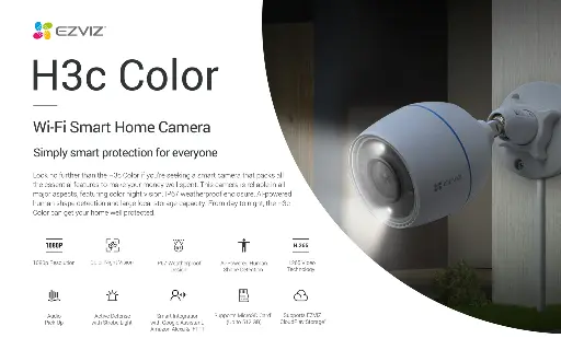 [EZVIZ] EZVIZ H3c - 1080 COLOR Outdoor Wi-Fi Smart Home Camera